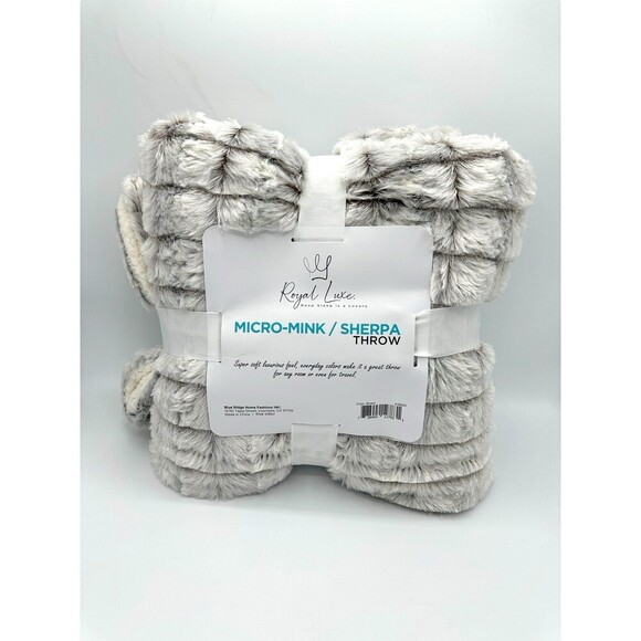 ROYAL LUXE BROWN Blanket 50”x60” Super Soft Plush Sherpa Throw Micro-Mink - Picture 3 of 5